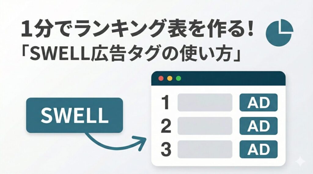 1分でランキング表を作る！「SWELL広告タグの使い方」5つの型を紹介